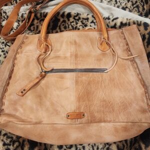 Bed Stu Rustic Tan ROCKAWAY Leather Tote with CROSSBODY strap
